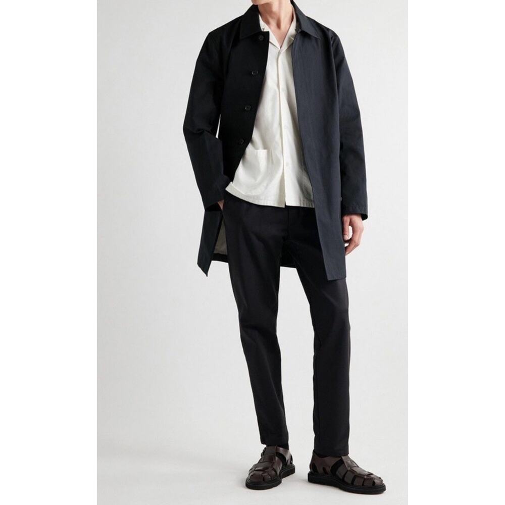 Club Monaco Casual Waxed-Cotton Blend Trench Mac Coat Medium